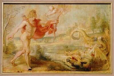Apolló és a kígyó piton (festmény fára) alkotó: Peter Paul Rubens