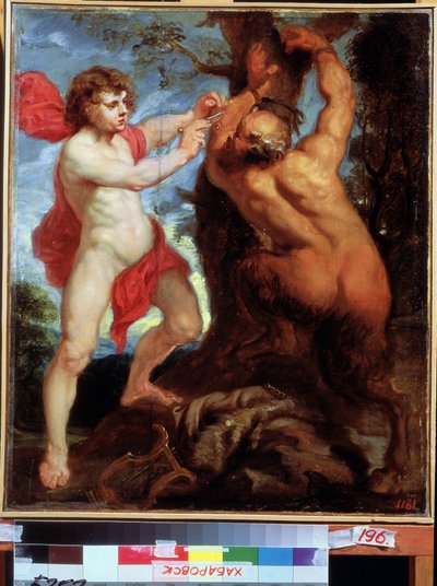 Apollo és Marsyas. Peinture de Pierre Paul (Pierre-Paul) Rubens (ou Peter Paul vagy Petrus Paulus) (1577-1640). Olaj, fa, 57 x 48 cm. Flamand művészet, barokk művészet. Távol-keleti Művészeti Múzeum, Habarovszk. alkotó: Peter Paul Rubens