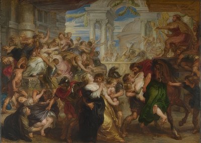 A szabin nők rablása. 1635-40 körül alkotó: Peter Paul Rubens