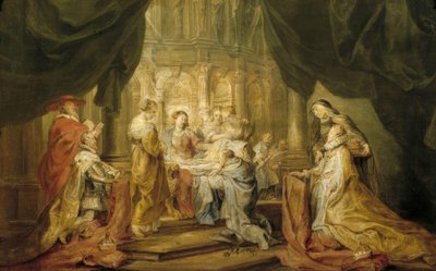 Szent Ildefonso megkapja a miseruhát alkotó: Peter Paul Rubens