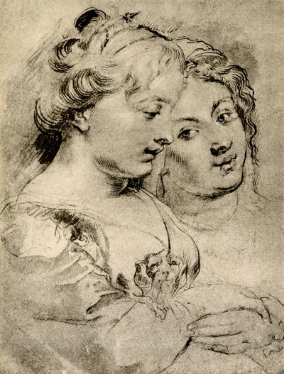 Részletes tanulmány két lányról alkotó: Peter Paul Rubens