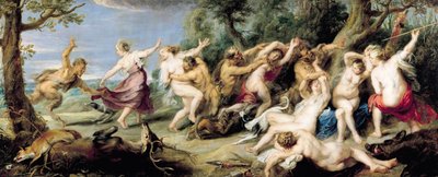 Diana és nimfái meglepték a faunokat, 1638-40 alkotó: Peter Paul Rubens
