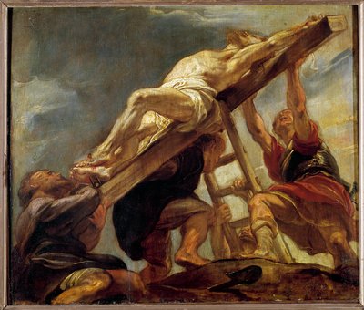 Keresztmagasság (vázlat az antwerpeni jezsuiták templomának mennyezetének rekeszéhez) Pierre Paul (Pierre-Paul) Rubens (vagy Peter Paul vagy Petrus Paulus) festménye (1577-1640) 1620 V. 0,32x0,37 m . alkotó: Peter Paul Rubens