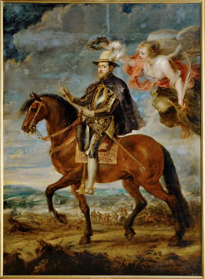 II. Fülöp spanyol király lovas portréja alkotó: Peter Paul Rubens