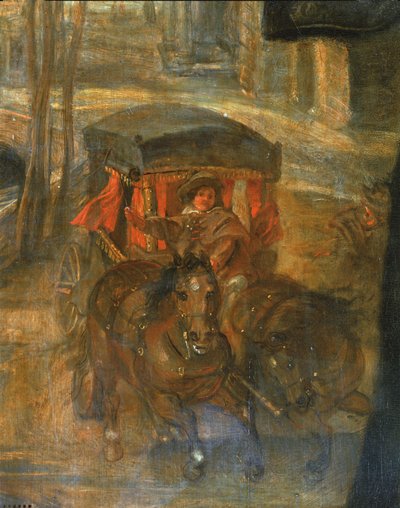 Helene Fourment hintóval (festmény fára) alkotó: Peter Paul Rubens
