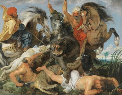 Víziló- és krokodilvadászat alkotó: Peter Paul Rubens