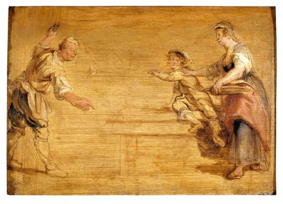 Konyhaslány, hentes és fiú egy asztal körül (olaj, vászon) alkotó: Peter Paul Rubens