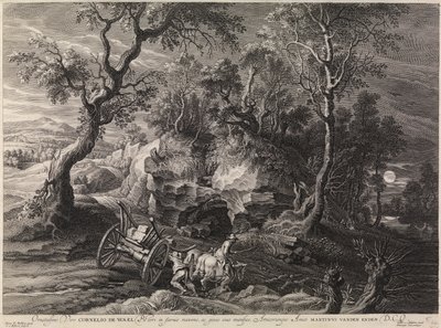 Táj elakadt szekérrel (metszet) alkotó: Peter Paul Rubens