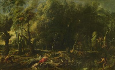 Táj a kalidóniai vadkan vadászatával, korábban alkotó: Peter Paul Rubens