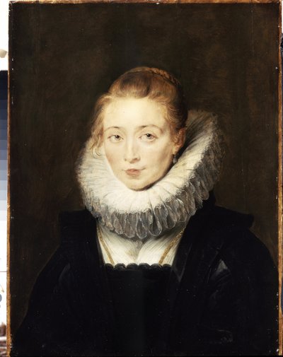 Az Infanta Isabella (1566-1633) várakozó hölgy portréja. Epres gallért visel. (Az Infanta Isabella-ra váró hölgy portréja). Peter Paul (Pierre-Paul) Rubens (vagy Peter Paul vagy Petrus Paulus) festménye (1577-1640). olaj su alkotó: Peter Paul Rubens
