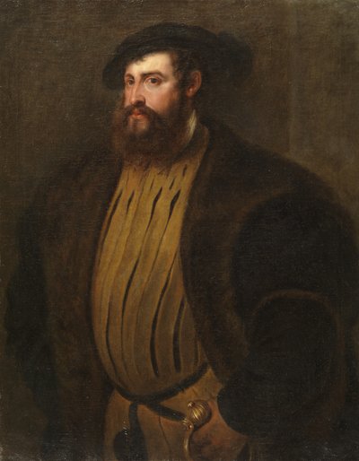 Hernan Cortez (?) portréja (Titianus nyomán) alkotó: Peter Paul Rubens