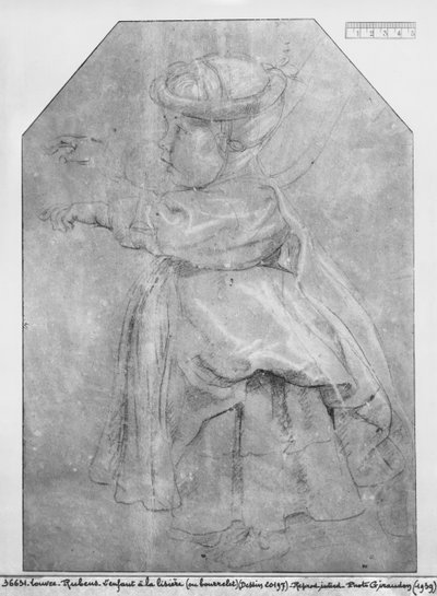Isabelle Helene Rubens, a művész lányának portréja, 1636 (pierre noire, vörös kréta és fehér kiemelések barna papíron) alkotó: Peter Paul Rubens