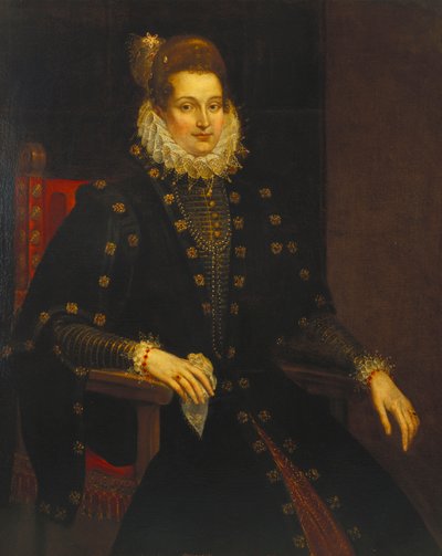 Háromnegyed hosszan ülő hölgy portréja, fekete ruhában, fodros alkotó: Peter Paul Rubens