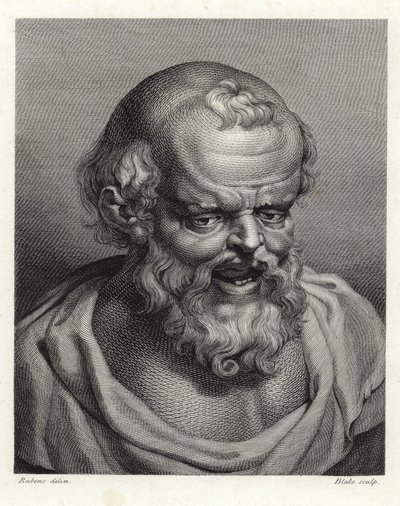 Démokritosz ókori görög filozófus portréja (csúcsmetszet) alkotó: Peter Paul Rubens