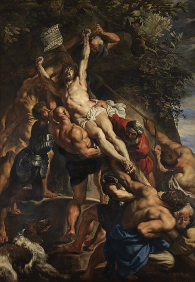 Kereszt emelése, központi panel, c.1610-11 (olaj a panelen) alkotó: Peter Paul Rubens