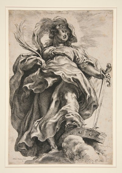 Szent Katalin a felhőkben alkotó: Peter Paul Rubens