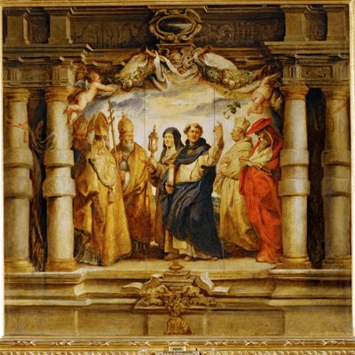 Szent Klára a papok és a templom atyák között (festmény) alkotó: Peter Paul Rubens