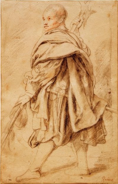 Tanulmány egy alabárdosról alkotó: Peter Paul Rubens