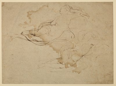 Tanulmányok egy alvó női aktról (recto) alkotó: Peter Paul Rubens