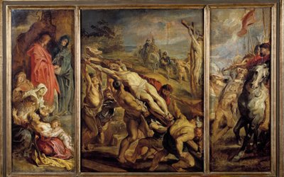 Pierre Paul (Pierre-Paul) Rubens (vagy Peter Paul vagy Petrus Paulus) triptichonkeresztjének felállítása (1577-1640) 17. század V. 0,68x1,07 m Párizs, Musee du Louvre alkotó: Peter Paul Rubens