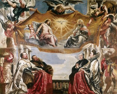 A Gonzaga család a Szentháromság imádatában, 1604-1605. alkotó: Peter Paul Rubens