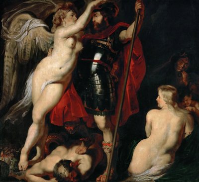 Az Erény Mars hősét a győzelem istennője koszorúzta meg, kb. 1616-ban. alkotó: Peter Paul Rubens