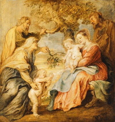 A Szent Család meglátogatta Szent Erzsébet, Zakariás és a Kisgyermek Keresztelő Szent János, alkotó: Peter Paul Rubens