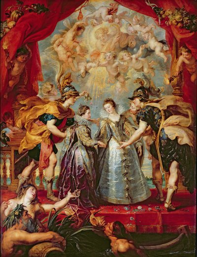 A Medici-ciklus: Franciaország és Spanyolország két hercegnőjének cseréje, 1615. november 9. alkotó: Peter Paul Rubens