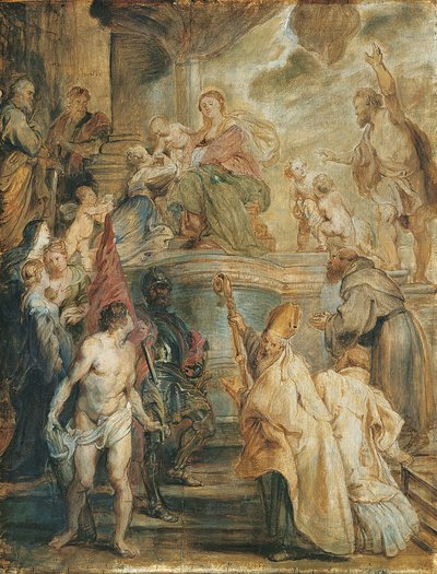 Szent Katalin misztikus házassága alkotó: Peter Paul Rubens