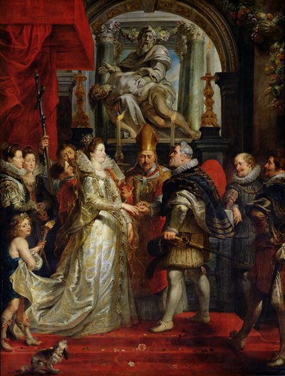 Marie de Medici (1573-1642) és Henri IV (1573-1642) meghatalmazott házassága 1600. október 5., 1621-25 alkotó: Peter Paul Rubens