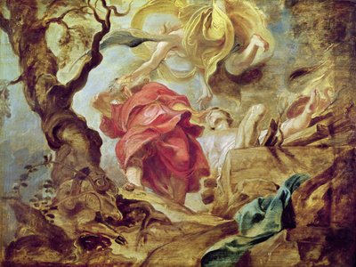 Izsák feláldozása, a jezsuita templom mennyezetének vázlata, Antwerpen, 1620-21 alkotó: Peter Paul Rubens