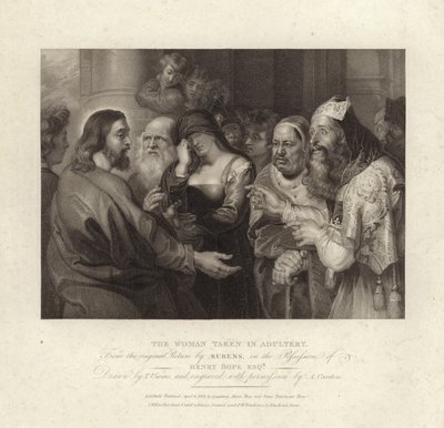 A házasságtörésen elfogott nő alkotó: Peter Paul Rubens