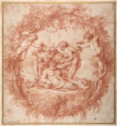A Tazza Farnese dizájnja (piros kréta, gouache papíron) alkotó: Peter Paul Rubens
