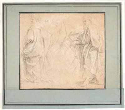 Két tanulmány Szent Andrásnak és egy tanulmány egy ősi papnak (Melkizedek?) alkotó: Peter Paul Rubens