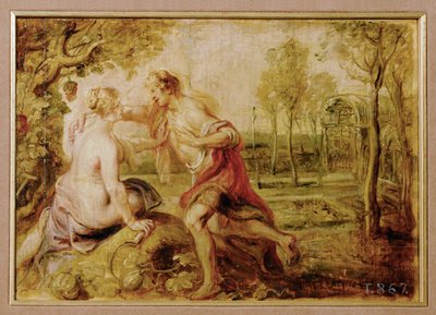 Vertumnus és Pomona (festmény fára) alkotó: Peter Paul Rubens