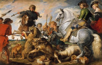 Farkas- és rókavadászat, kb. 1616. alkotó: Peter Paul Rubens