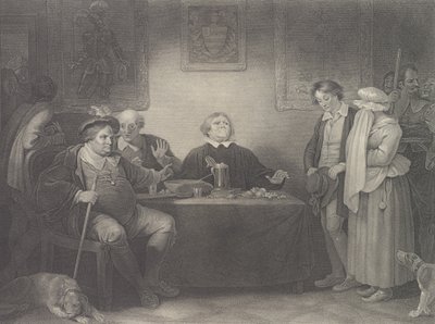 The Seven Ages, Fifth Age: The Justice Shakespeare, As You..., először 1801-ben adták ki, újra kiadták 1852-ben. alkotó: Peter Simon