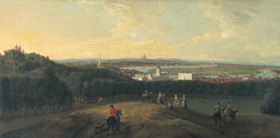 London a Greenwich Parkból, 1718. alkotó: Peter Tillemans