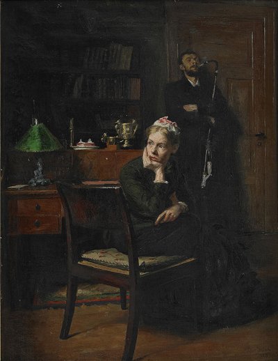 Családi jelenet egy belső térben, 1885 alkotó: Peter Vilhelm Ilsted