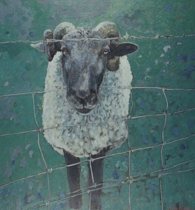 Váró birkák, 2000 (olaj, vászon) alkotó: Peter Wilson