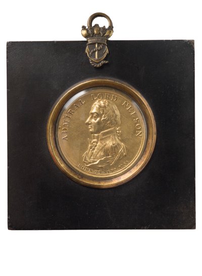 Lord Nelson admirális portréplakettje, 1805 körül (bronz aranyozott) alkotó: Peter Wyon