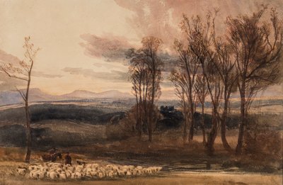 Winters Dusk, 1830 körül (wc papíron) alkotó: Peter de Wint