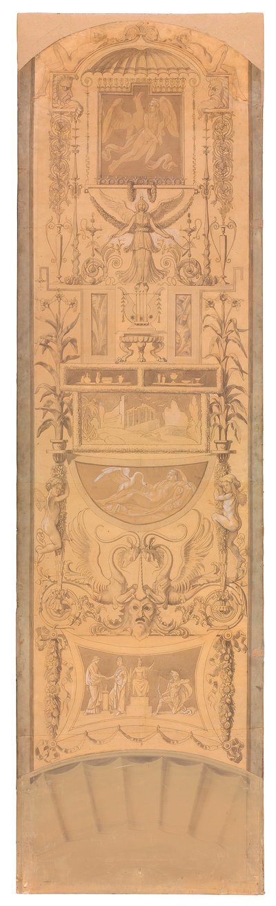 Arabeske mit Darstellungen des Ganymed, der Leda und der Verwundung Achills alkotó: Peter von Cornelius