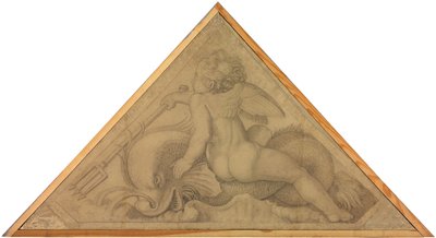 Eros mit dem Delphin (Element des Wassers). Karton zu den Deckenbildern der Münchner Glyptothek alkotó: Peter von Cornelius