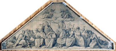 Egyházdoktorok és szerzetesrend-alapítók. Karton a müncheni Szent Lajos-templom freskóihoz alkotó: Peter von Cornelius