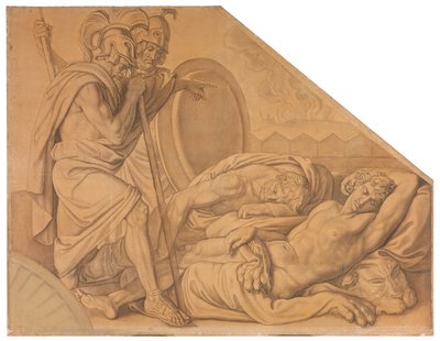 Nestor und Agamemnon wecken den Diomedes alkotó: Peter von Cornelius
