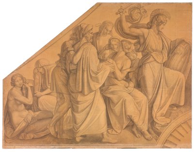 Odysseus entdeckt Achill unter den Töchtern des Lykomedes alkotó: Peter von Cornelius