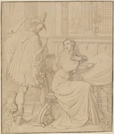 Hét rajz a Nibelungokhoz: 3. Hagen árulása. 1812-17 alkotó: Peter von Cornelius