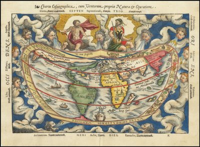 1553-as térkép - Charta Cosmographica, Cum Ventorum Propria Natura et Operatione alkotó: Petrus Apianus