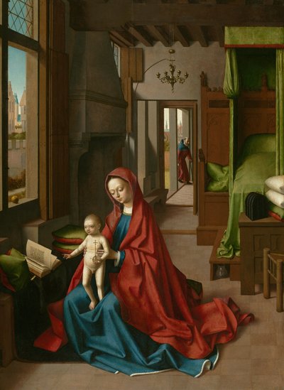 Szűz és gyermek a hazai belső térben alkotó: Petrus Christus